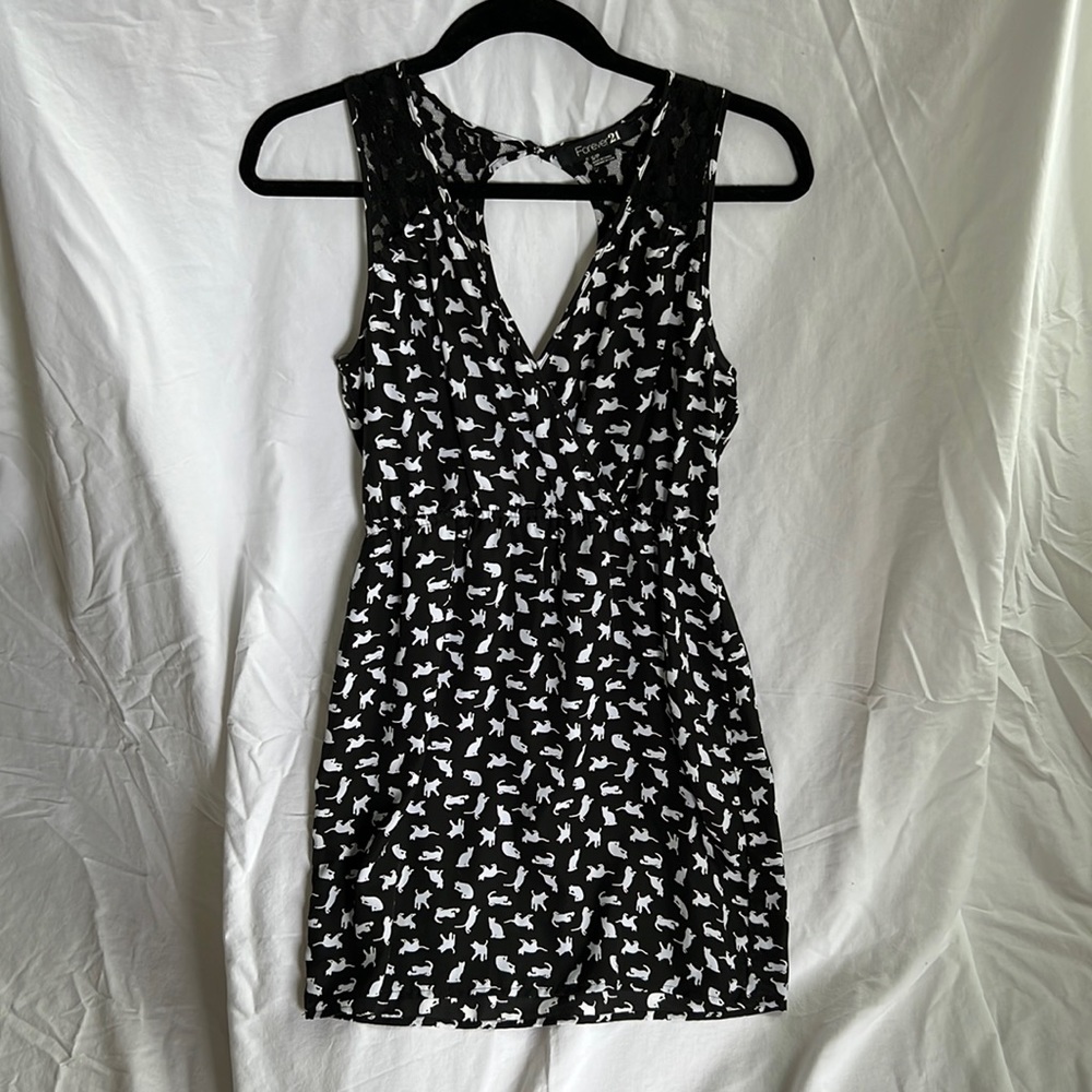 Black and white cat dress